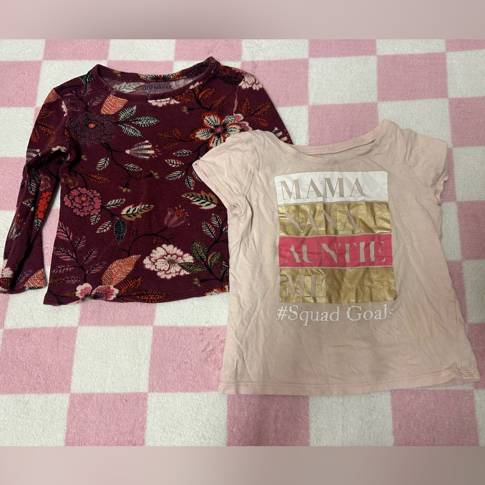 Floral Long Sleeve and Graphic Tee Set